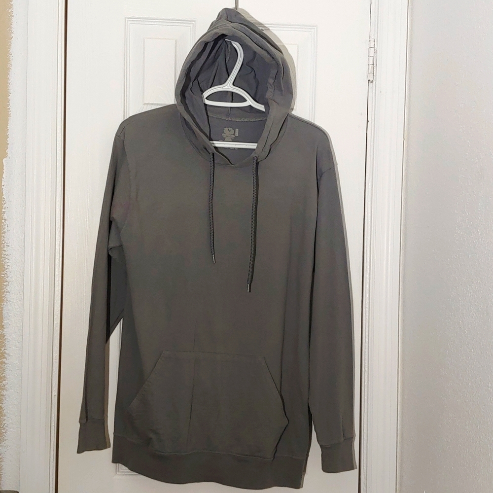 COPY Grey hooded pullover sweater w/ drawstrings & kangaroo pocket * Hoodie